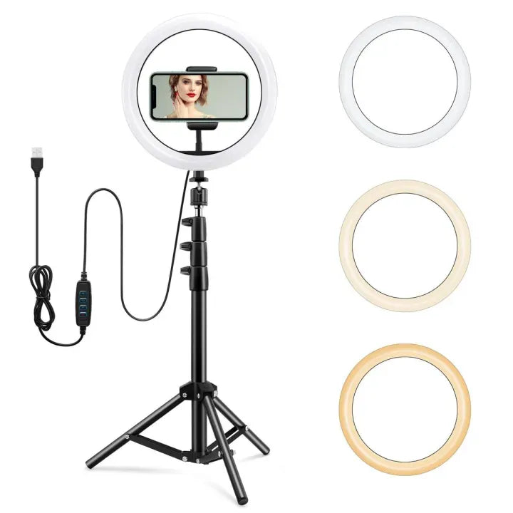 26cm Ring Light With Mobile Holder With 7Feet Tripod Stand in Three Different Mode Light