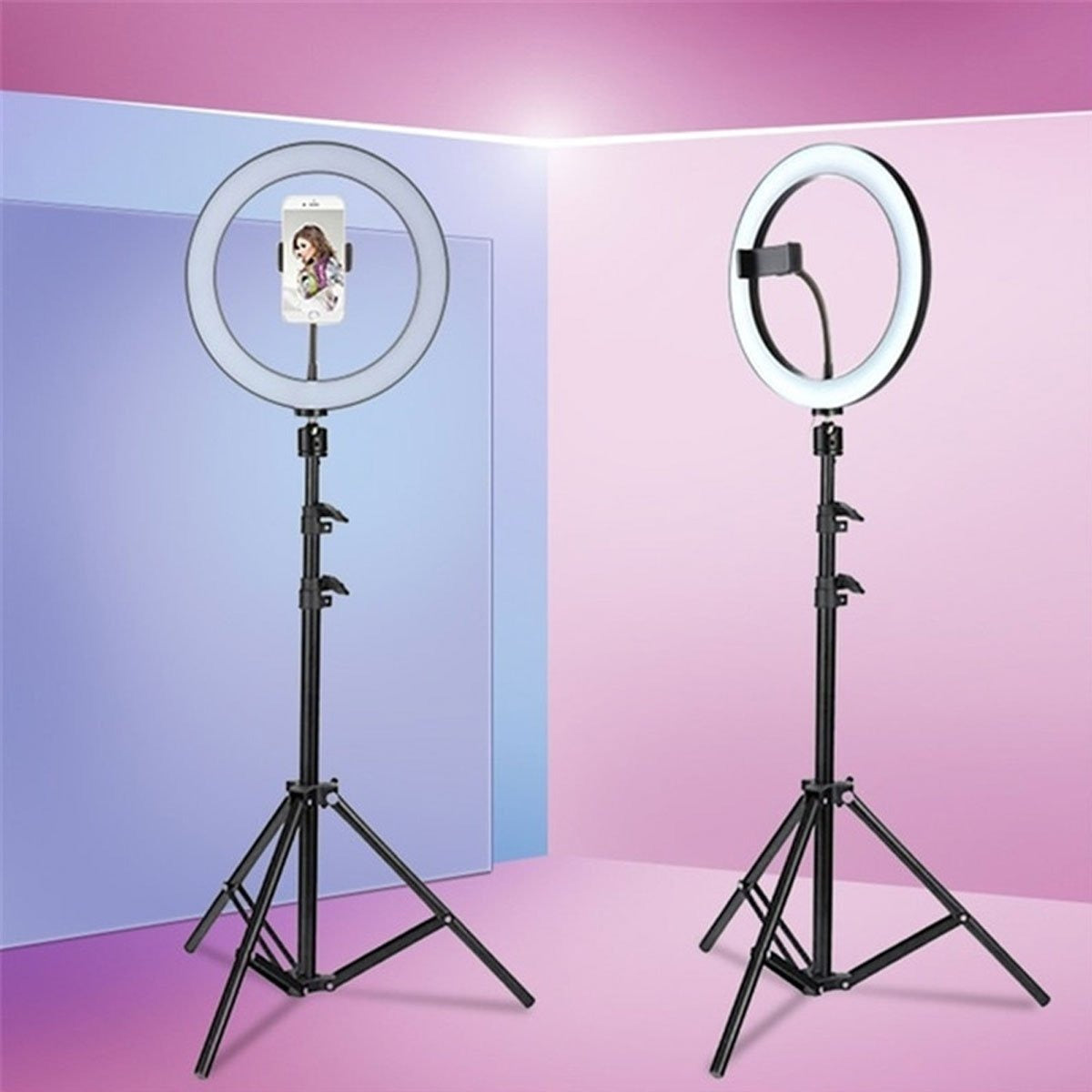 26cm Ring Light With Mobile Holder With 7Feet Tripod Stand in Three Different Mode Light